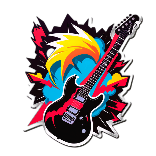 En djärv design med ett blixtnedslag och elgitarrer