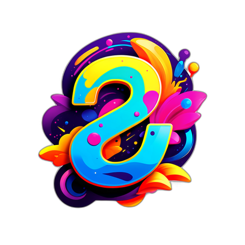 Numero ‘2’ na may Makulay na Sining