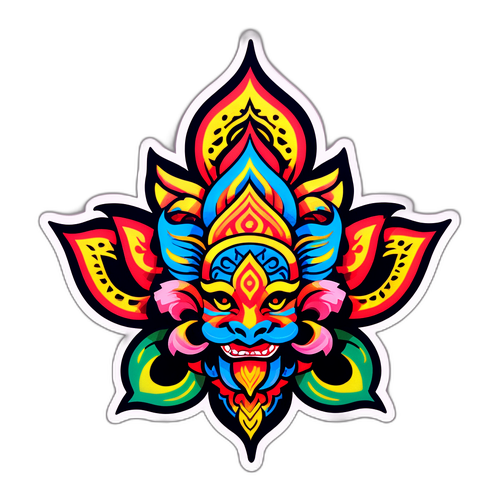 타이 타투 스타일의 아름다움을 표현한 스티커