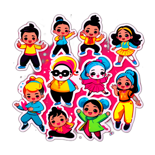 Stickere cu personaje TikTok dansând