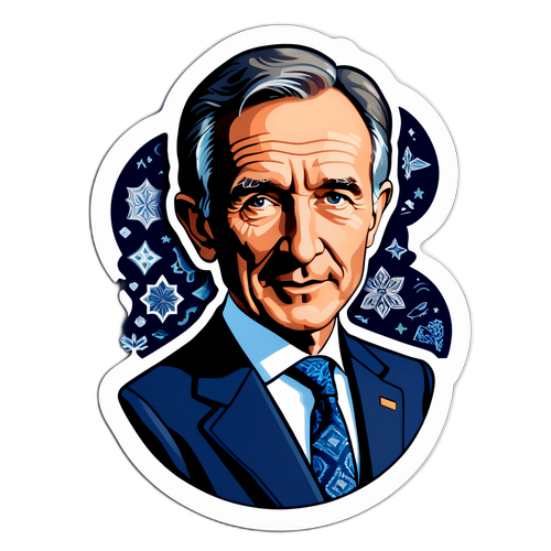 Autocollant de Bernard Arnault avec motifs de haute couture