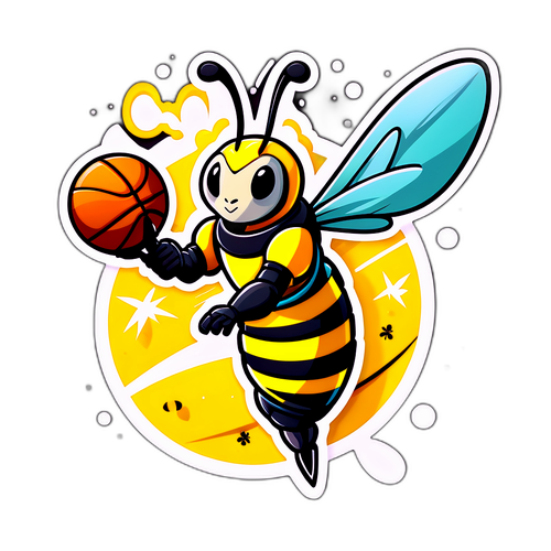 Basketbol Oynayan Arı Stickeri