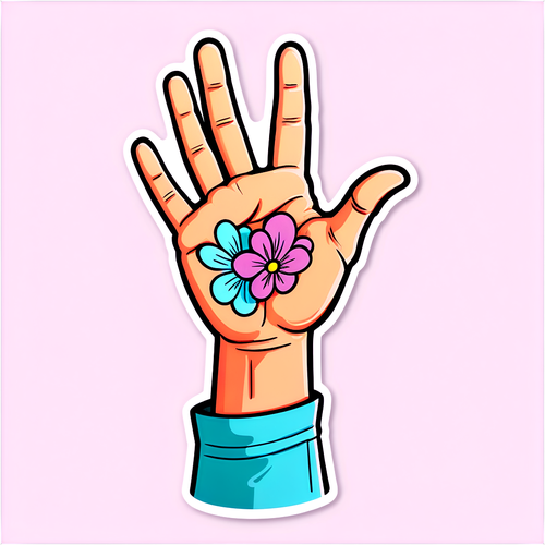 優しい手と花のイラスト