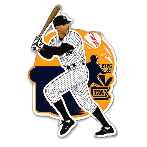 Classic Baseball Sticker Featuring Derek Jeter