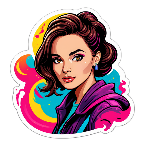 Farverig sticker inspireret af Olivia Korenberg