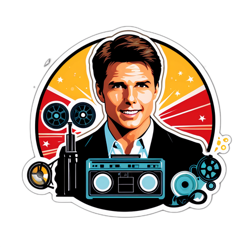 Retro Cinema Vibe Illustratie van Tom Cruise