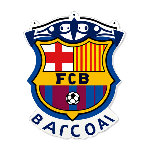 Stickers de stade de football avec le logo Barça et des fans jubilants