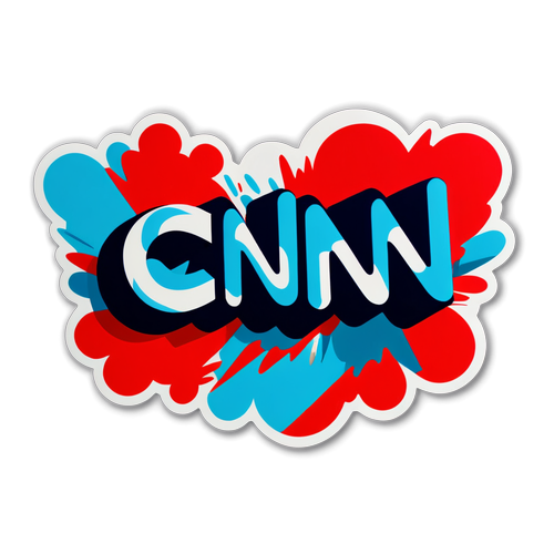 Minimalistinen stickeri CNN-logosta räjähdysvaikutuksella