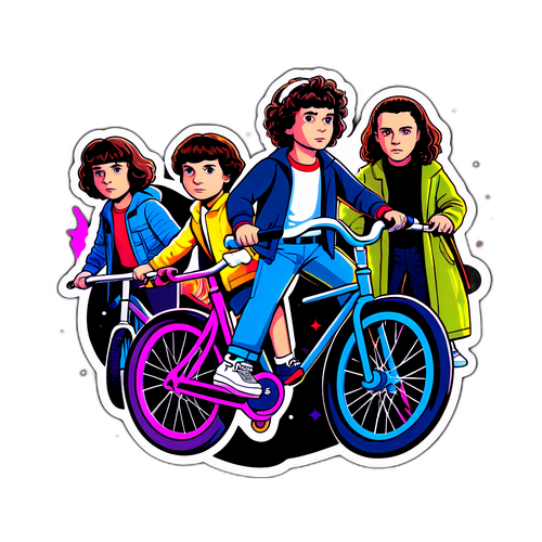 Klistermärke av karaktärerna från Stranger Things