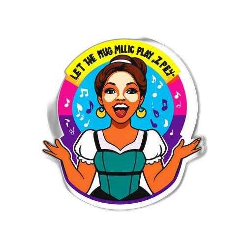 Kleurrijke sticker met Belle Perez