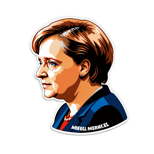 Minimalistische Porträt von Angela Merkel im ikonischen Stil