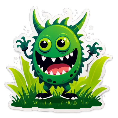 獨眼怪物在綠草上跳舞