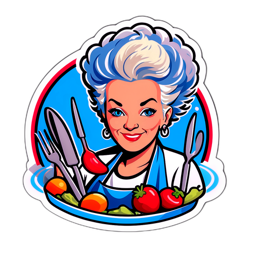 Stiker Bergaya Menampilkan Anne Burrell