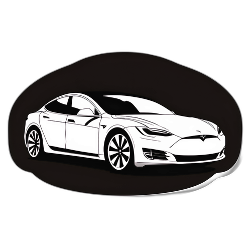 Sleek Tesla-bil Silhuett