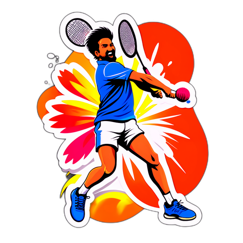 Pemain Bulu Tangkis Memukul Kok