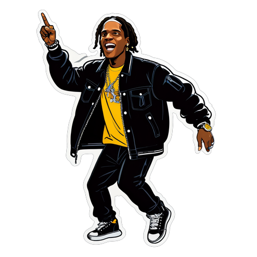 Slick Cartoonowy Wizerunek ASAP Rocky na Scenie