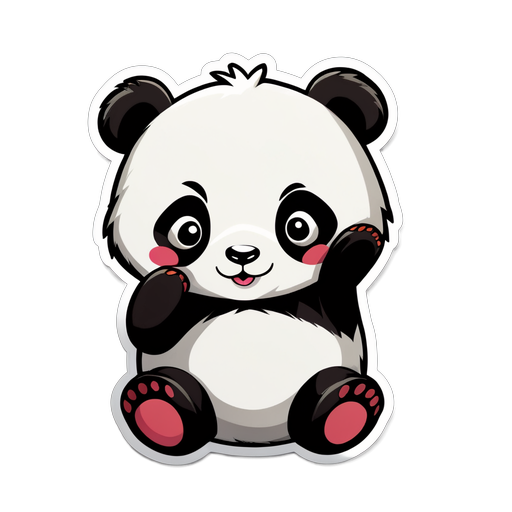 Adorable Chubby Panda Sticker