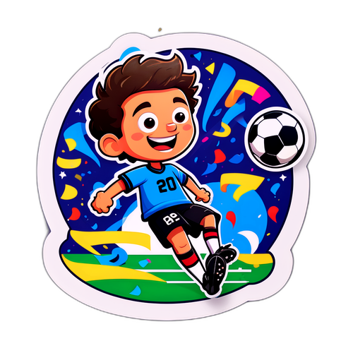 Διασκεδαστικό αυτοκόλλητο Σκαρλάτης με ποδοσφαιρικό χαρακτήρα