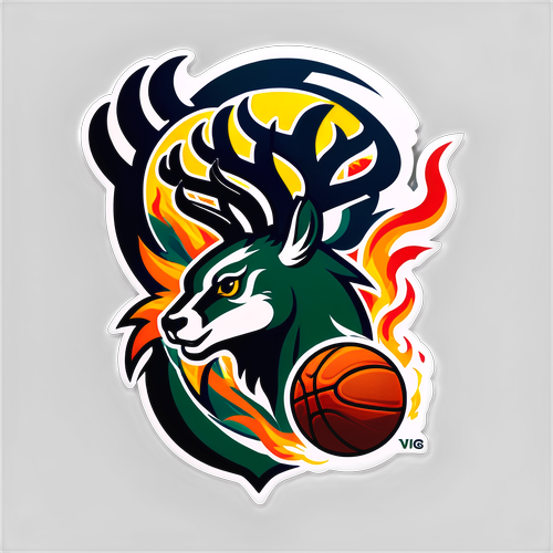 Stiker Pertandingan Bola Basket antara Pacers dan Bucks