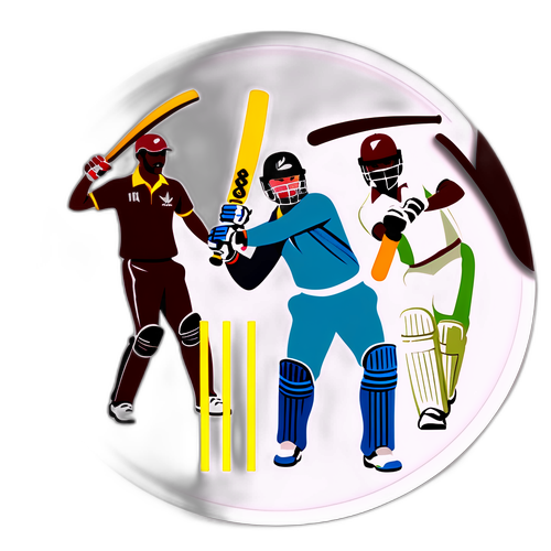 एक जीवंत क्रिकेट-थीम वाला स्टिकर