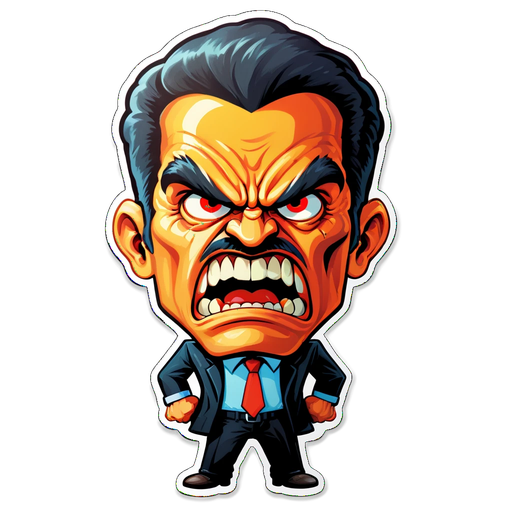 Unleash the Office Rage: This Sticker Captures the Fury of a Workplace Warrior!