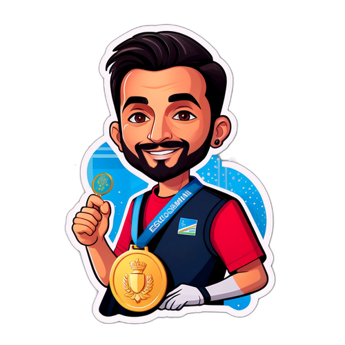 Sticker van Ercan Osmani met een medaille