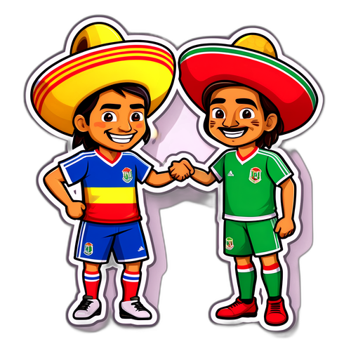 Sticker ya Burudani kati ya Maskoti za Bolivia na Meksiko