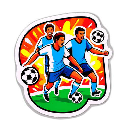 축구 경기의 열기를 담은 스티커
