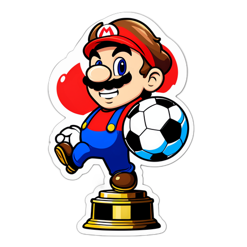 Mario Basler mit Fußball auf Pokal