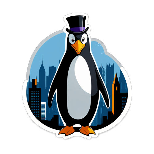 Den Enkle Elegance: The Penguin Med Top Hat og Monocle i Gotham's Silhuet!