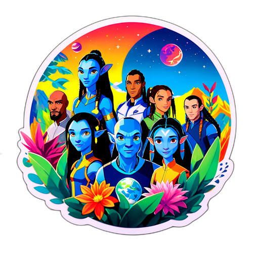 Стикер с персонажами из фильма Аватар 1