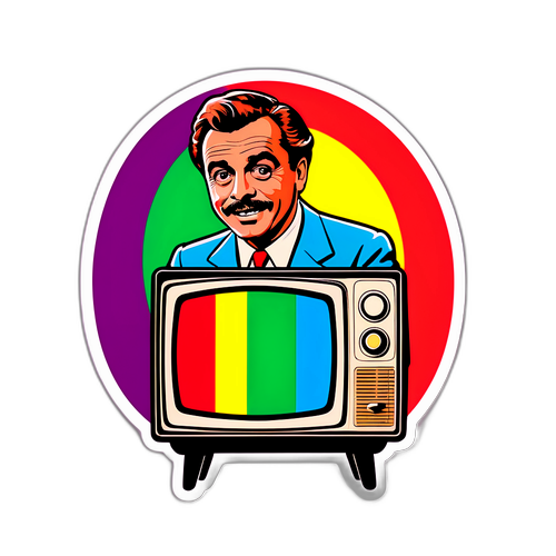 Pippo Baudo i en retro TV-show setting