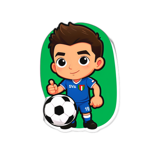 이탈리아 축구 팀 유니폼 캐릭터 디자인 스티커