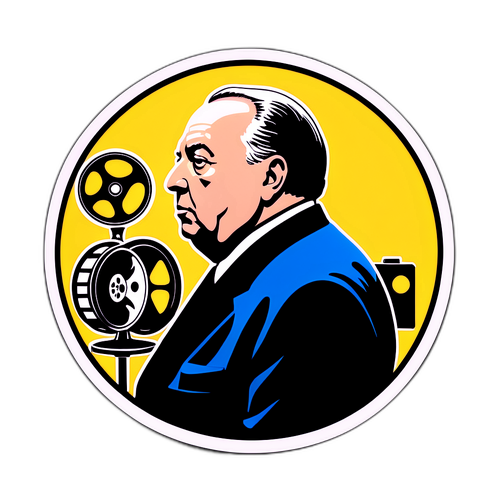 Adesivo Classico di Alfred Hitchcock