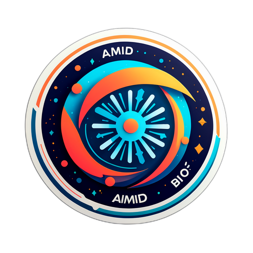 미래 지향적 기술을 표현하는 AIMD Bio 스티커