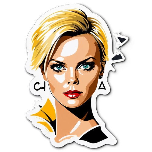 Adesivo Artistico di Charlize Theron