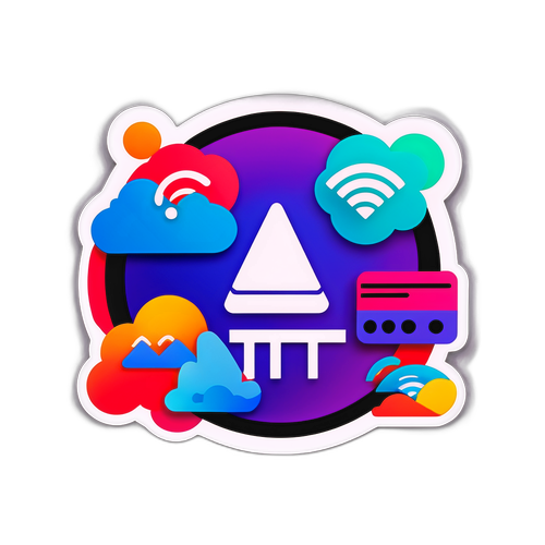 Adesivo colorato con icone di streaming