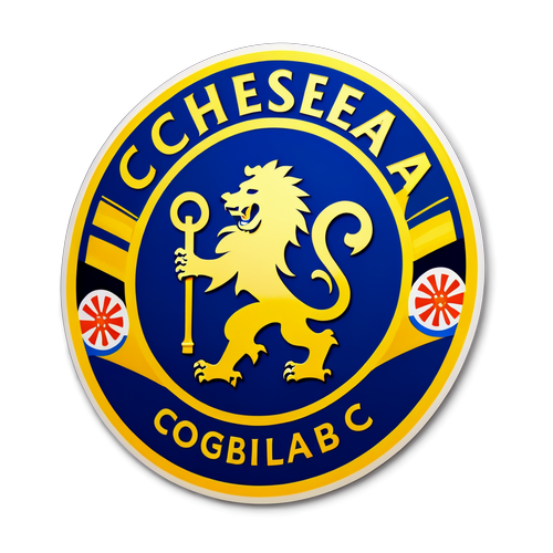 Chelsea FC logo stadionin taustalla