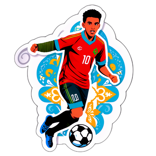 Giocatore di calcio marocchino U-20 in azione