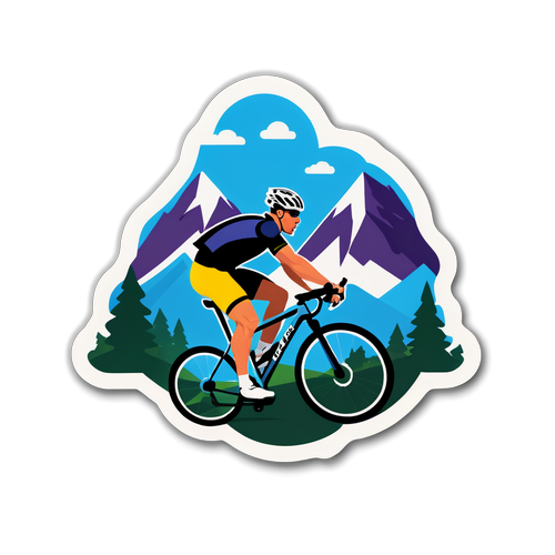 Stiker Minimalis yang Menggugah: Aksi Bernard van Aert di Trek Pegunungan!