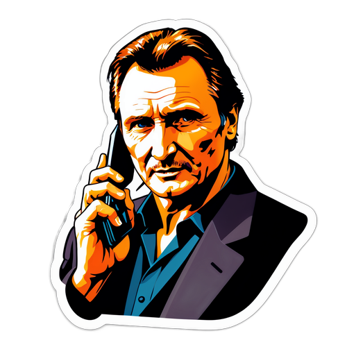 En dramatisk porträtt av Liam Neeson