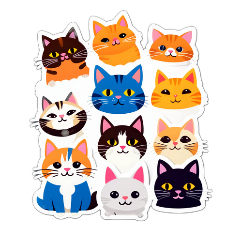 搞笑猫咪主题贴纸