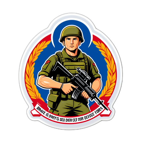 勇敢な兵士ステッカー