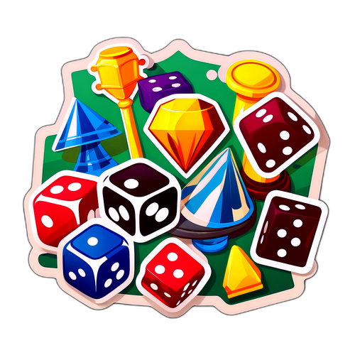 Autocollant thématique sur les jeux de société et de casino