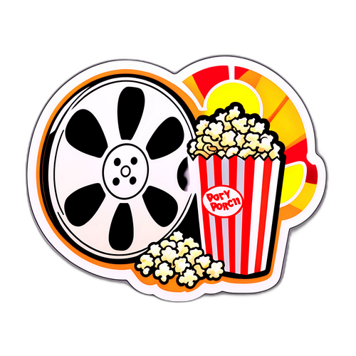 Adesivo Colorato con Bobina e Popcorn