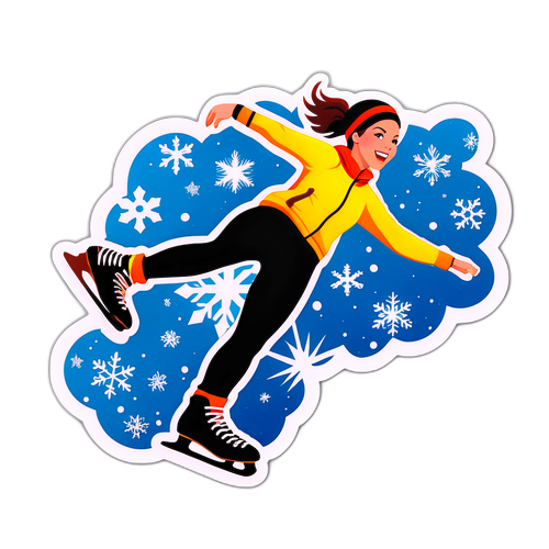 Dynamisk klistremerke av kvinnelig kunstløper