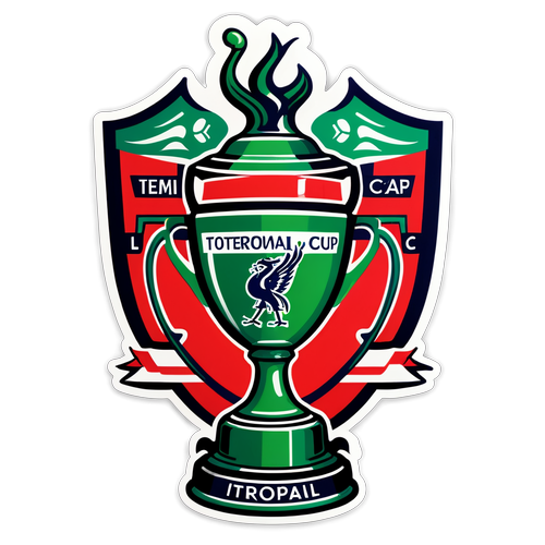 Stiker Logo Liverpool dan Tottenham dengan Trofi Carabao