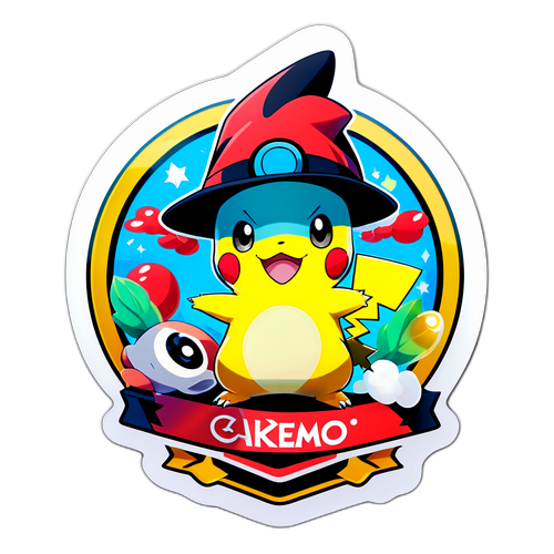 Colorful Pokémon Characters with Rare Holographic Card