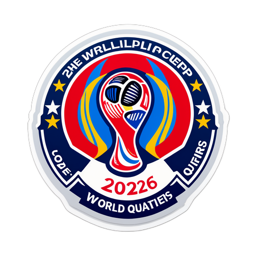 Hình ảnh bóng đá tại sân vận động với chữ 'Vòng loại World Cup 2026 Châu Âu'