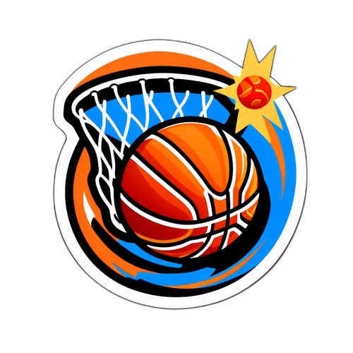 Basketbola Tutkuyu Sembolize Eden Eğlenceli Sticker